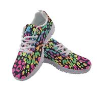 Binienty Chaussures de sport légères et confortables pour femme, Imprimé léopard coloré., 36 EU