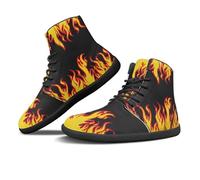 Binienty Chaussures montantes minimalistes pour homme - Zéro goutte - Bout large - Pour l'extérieur, la marche, la randonnée, le tennis, Feu rouge dessin animé, 41 EU