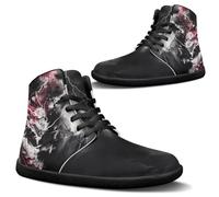 Binienty Chaussures pieds nus larges pour homme - Chaussures de randonnée minimalistes - Soutien de la cheville, Dragon Blitz noir et rouge, 37 EU