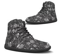 Binienty Chaussures pieds nus minimalistes pour homme et femme - Bottes de randonnée imperméables - Chaussures d'extérieur, Tête de mort en toile d'araignée chat noir, 48 EU