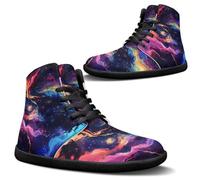 Binienty Chaussures pieds nus unisexes à lacets pour homme et femme, chaussures plates minimalistes, Voie lactée dégradée, 37 EU