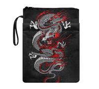 Binienty Housse de livre avec dragon chinois, couverture de livre pour livre de poche, pochette de livre portable pour fournitures scolaires pour la rentrée scolaire