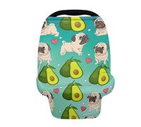 Binienty Housses de siège de voiture extensibles en forme d'avocat pour bébé, garçons, filles, nourrissons, crabe, hippocampe - Respirantes - Cadeau de fête prénatale