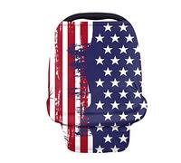 Binienty Housses de siège de voiture extensibles et durables pour bébés, motif drapeau américain vintage, couverture de siège auto pour bébé, cadeau de fête prénatale