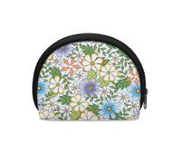 Binienty Petit porte-monnaie portable avec fermeture éclair pour femme - Mini portefeuille pour cartes, Groovy Flower, Pochette à monnaie