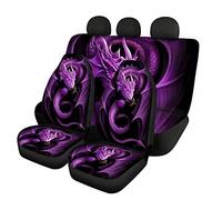 Binienty Purple Dragon Lot de 4 housses de siège de voiture pour homme et femme, tissu extensible, protège les sièges de la saleté et des rayures