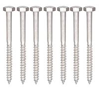 binifiMux Lot de 10 vis tire-fond à tête hexagonale 3/8" x 3-1/2", acier inoxydable de qualité 18-8