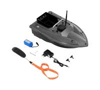 biniliubi 500M Bateau Amorceur, 1.5KG Chargement, télécommandé Bateau d'appât sans Fil Pêche Bateau d'amorce Double Moteurs (Noir)