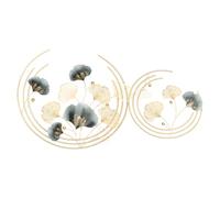biniliubi Créatives Décoration Murale Feuille de Ginkgo en Métal à La Main,Moderne Luxe Sculpture Murale en Métal,Tenture Murale Intérieure pour Salon Chambre à Coucher Hôtel,102,5 x 69 cm