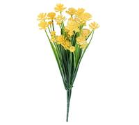 biniliubi Fleurs artificielles 4 pièces arbustes et Plantes Vertes Fleurs bioniques pour l'intérieur et l'extérieur pour la décoration du Jardin de la Maison Artificial Bionic Flowers (Jaune)