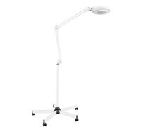 biniliubi Lampe Loupe Led Sur Pied 5x, Loupe Grossissante Avec Lumière 24w 2400 Lm, Lampe Bureau Esthétique Nail Art, Bras Flexible 360°, Roulettes Pivotantes, Pour Salon Onglerie, Couture, Lecture