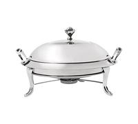 biniliubi Professionnel Chafing Dish Acier Inoxydable Chauffe-Plats Ronds Restauration Buffets Couverts Professionnels récipients INOX Buffet Chauffant Ménage Hôtel Salle Manger Restaurant (Argent)