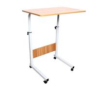 biniliubi Support Ordinateur Portable Réglable 70-90cm, Bureau Assis Debout Mobile sur roulettes, Table Haute Laptop Stand 60x40cm MDF pour Lit Canapé Bureau