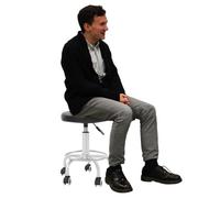 biniliubi Tabouret de Bar à roulettes, Tabouret de Bureau Tabouret à roulettes Professionnel Rotation à 360° Chaise a Roulette Salon de Massage Cuisine Bureau Hauteur Réglable Noir