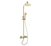 biniliubi Thermostat Douche Doré Ensemble Mural Robinet Colonne Anti-Calcaire Thermostat Thermostatique Maison Mitigeur Poli Standard Chromé Compris Colonne Douche Anti-Calcaire Thermostat