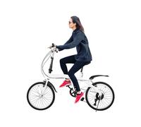 biniliubi Vélo Pliable 20" pour Adulte, Blanc, Dérailleur à 6 Vitesses, Siège et Guidon réglables en Hauteur, Système de Pliage Rapide, Charge maximale 90 kg, Vélo Pliable pour Ville, Camping