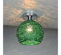 BININBOX Plafonnier Moderne Lampe à suspension Abat-jour en aluminium pour chambre Salon Couloir (ampoule non incluse) (Vert)