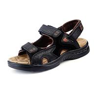 BININBOX Sandales Homme Été Cuir de Vachette Chaussures de Plage Respirantes Bout Ouvert