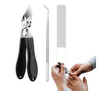 Biniveil Coupe-Ongles Courbé - Coupe-Ongles Pied Inoxydable,Dispositif Portable Anti-Éclaboussure pour Couper et Soigner les Ongles de Main pour Hommes Femmes Seniors Maison Voyage Salon