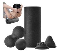 Biniveil Ensemble de rouleaux en mousse - Kit de rouleau de massage en mousse pour le dos, roue antidérapante pour tissus profonds, accessoires de gym, pour voyage, fitness, pilates, pratique du yoga