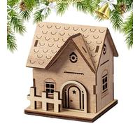Biniveil Maisons de Village de Noël, scène de Noël en Bois dirigée | Bâtiment à Collection de Bureau pour Une fenêtre Appartement Appartement Affair