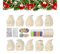 Biniveil Ornements de Noël en Bois à Personnaliser - Kit De Création De Pendentifs De Noël À Peindre | Artisanat de Pendentifs en Bois pour Fêtes DIY,Fournitures pour Fête Mariage Maison