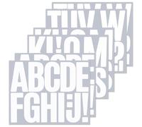 BINLINHONGO Lot de 70 grands autocollants en vinyle avec lettres de l'alphabet pour boîte aux lettres, portes, camions, salle de classe, intérieur et extérieur, 7,6 cm - Blanc