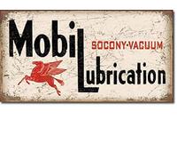 BinLtd Mobil Gas Gasoline Service Garage Oil Lubrication Rétro Plaque en métal 20,3 x 30,5 cm