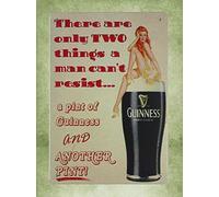 BinLtd Plaque en métal 20,3 x 30,5 cm - Pint of Guinness pin-up Sexy Girl Vintage Look Tin Sign Décoration murale Bar Café Home Decor Home Furniture