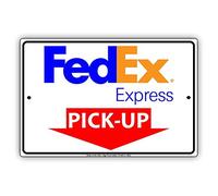 BinLtd Plaque en métal FedEx Express Mail avec inscription « Pick-up Here Postal Service Caution Warning Notice » - 40,6 x 30,5 cm.