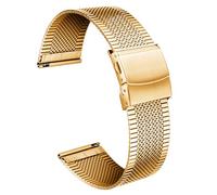 BINLUN Bracelet de Montre en Maille Acier Inoxydable 12mm 14mm 16mm 18mm 20mm 22mm Ultra-Fins Dégagement Rapide Remplacement Bracelet Montre Métallique pour Homme Femme (Or, Argent, Noir, Or Rose)