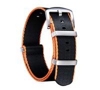 BINLUN Bracelet de Montre en Nylon Balistique Militaire Remplacement Bracelet Montre Tressé avec Noir/Argent Boucle en Acier Hommes Femmes(Ligne Orange,22MM)