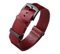 BINLUN Bracelets de Montres en Cuir Remplacement Bracelet pour Montre en Cuir Huilé Crazy Horse 18mm 19mm 20mm 21mm 22mm 24mm Bracelets en Une Seule Pièce pour Homme et Femme avec Boucle Argent/Noir