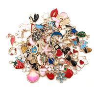 Binnan 100pcs Breloques Creation Bijoux, Breloque pour Bracelet Mixte Charms, Breloque Acier Inoxydable, Mixtes Pendentifs Assortis pour Boucles d'oreilles, Bracelets, Colliers