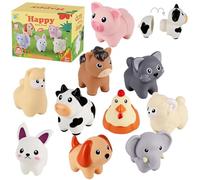 Binnan 10pcs Jouets de Tri d'animaux de la Ferme, Ferme Figurines Animaux Jouet pour Enfant, Ferme Animaux Jouets d'appariement, Jouets de Motricité Baby Sensory Jeux d'apprentissage