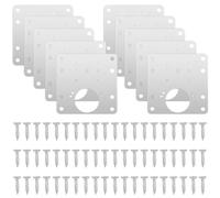 Binnan 10pcs Plaque Reparation Charniere Porte avec Trou et Vis, Charnière Porte Placard, Plaque de Réparation de Charnière D'armoire pour Placards, Bois, Meubles, Étagères