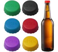 Binnan 12pcs Bouchon de Bouteille de Bière, Bouchons à Vin Silicone Réutilisables, Bouchons de Bouteille Silicone de Couleur, Colorés Couvercle du Boisson pour Sceller la Bière,Vin