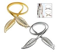 Binnan 2 Pièces Ceinture Robe Femme Ceinture Mode Elastique Elégante, Brillant Chaîne Tour de Taille Réglable