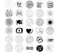 Binnan 30pcs Aimants Art Linéaire Magnet Frigo, Rond Aimant Frigo, Aimants de Réfrigérateur pour Tableau Magnétique, Réfrigérateur, Tableau Blanc, Cuisine, Tableau D'affichage