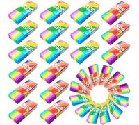 Binnan 30pcs Gommes Couleur Arc-en-Ciel,Gomme à Effacer 2B Gommes en Plastique Gomme Douce,Gomme Arc en Ciel,Gomme pour Enfant,Gomme à Crayons pour Écoles,Croquis,Peintures