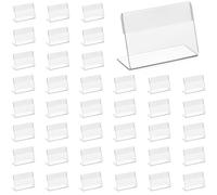 Binnan 40Pcs Porte Étiquette en Acrylique Transparent, Support d'affichage de Prix en Acrylique, Porte Étiquettes de Prix, Transparent Supports d'Étiquettes pour Bureau École Supermarché (6 x 4 cm)