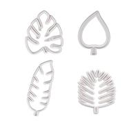 Binnan 4pcs Moules Pâtisserie en Plastique, Emporte Pièces Feuille Tropicales, pour Les Biscuits Les Pâtes à Sucre Les Gâteaux