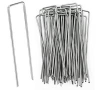 Binnan 50pcs Piquets de Jardin, Piquets de Fixation en Acier, Piquets de Tente Anti-Rouille, Sardines de Fixation pour Toiles de Paillages, Grillage et Filets (200x40x2.5mm)