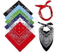 Binnan 6pcs Bandana pour Hommes Femmes, Classique Bandanas Foulard avec Motif Cachemire Bandanas Cowboy Bandana, Rétro Style Multicolore Bandeau Cheveux pour Femme Homme
