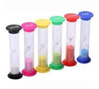 Binnan 6pcs Sablier Enfant, Sablier Colore, Sablier Minuterie Sablier Ensemble, Minuteur à Thé 30sec /1min / 2mins / 3mins / 5mins / 10mins,pour Cuisine, Exercice,Etude