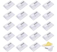 Binnan Accroche Rideau sans Percage, Lot de 20 Crochet Rideau Autocollant, Crochet Rideau Adhésifs, Crochets Autocollants pour Suspendre des clés, Serviettes, Filet, Poteau, Blanc