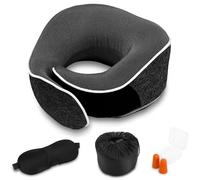 Binnan Oreiller de Voyage, Coussin de Voyage en Mousse À Mémoire de Forme, Coussin Avion, Coussin Voyage Avion, Coussin de Nuque de Voyage pour L'avion, la Voiture et la Maison