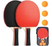 Binnan Raquette de Ping-Pong, Raquettes de Tennis de Table, Ensemble de Raquettes de Ping-Pong, 2 Raquette de Tennis de Table + 3 Balles +1 Sac pour Amateurs, Débutants, Experts