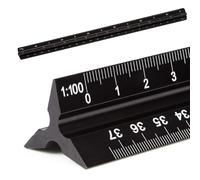 Binnan Règle D'architecte Triangulaire en Aluminium,Règle Triangulaire 30 Cm,Kutch 1:20, 1:50, 1:75, 1:100, 1:125 Échelles Métriques pour Ingénierie Architectes Étudiants, Noir