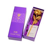 Binnan Rose Or Eternelle Rose d'or Cadeaux de la Saint-Valentin Fleurs pour la Saint Valentin, Fête de Mères, Noël, Anniversaire